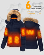 Women's Short Puffer 6-Zone Graphene Heated Jacket