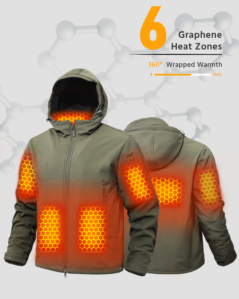 Men's High-Pocket Softshell 6-Zone Graphene Heated Jacket