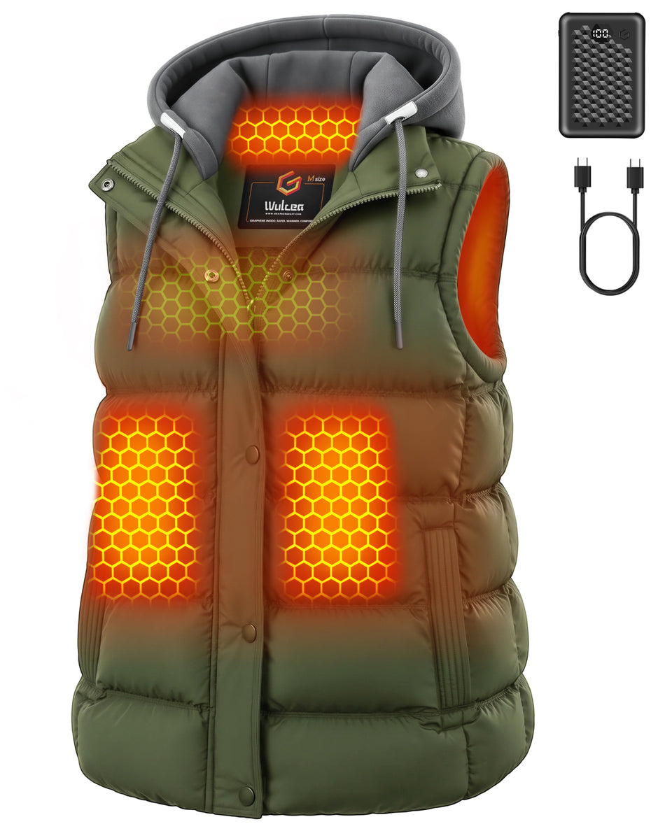 Women's Waterproof Hooded 4-Zone Graphene Heated Vest