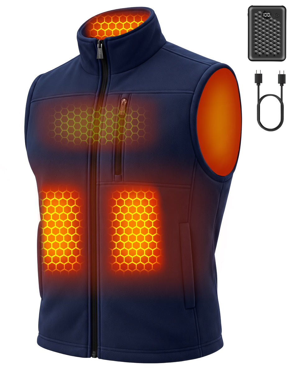 Men's Lightweight Zip-Up 4-Zone Graphene Heated Vest