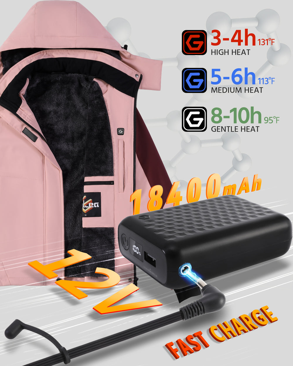 Women's Color-Block Hardshell 6-Zone Graphene Heated Jacket