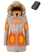 Women's Mid-Length Puffer 6-Zone Graphene Heated Coat