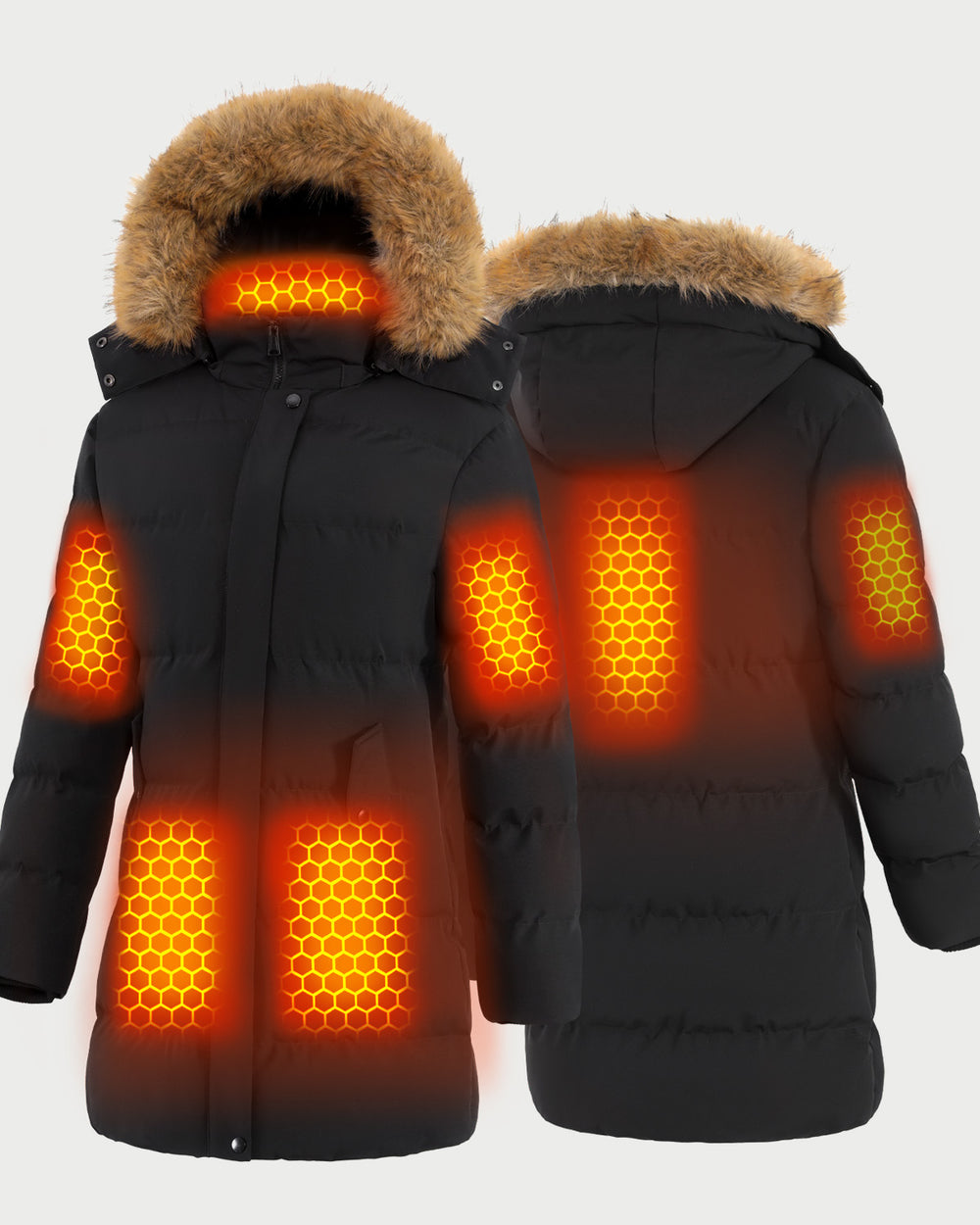 Women's Mid-Length Puffer 6-Zone Graphene Heated Coat