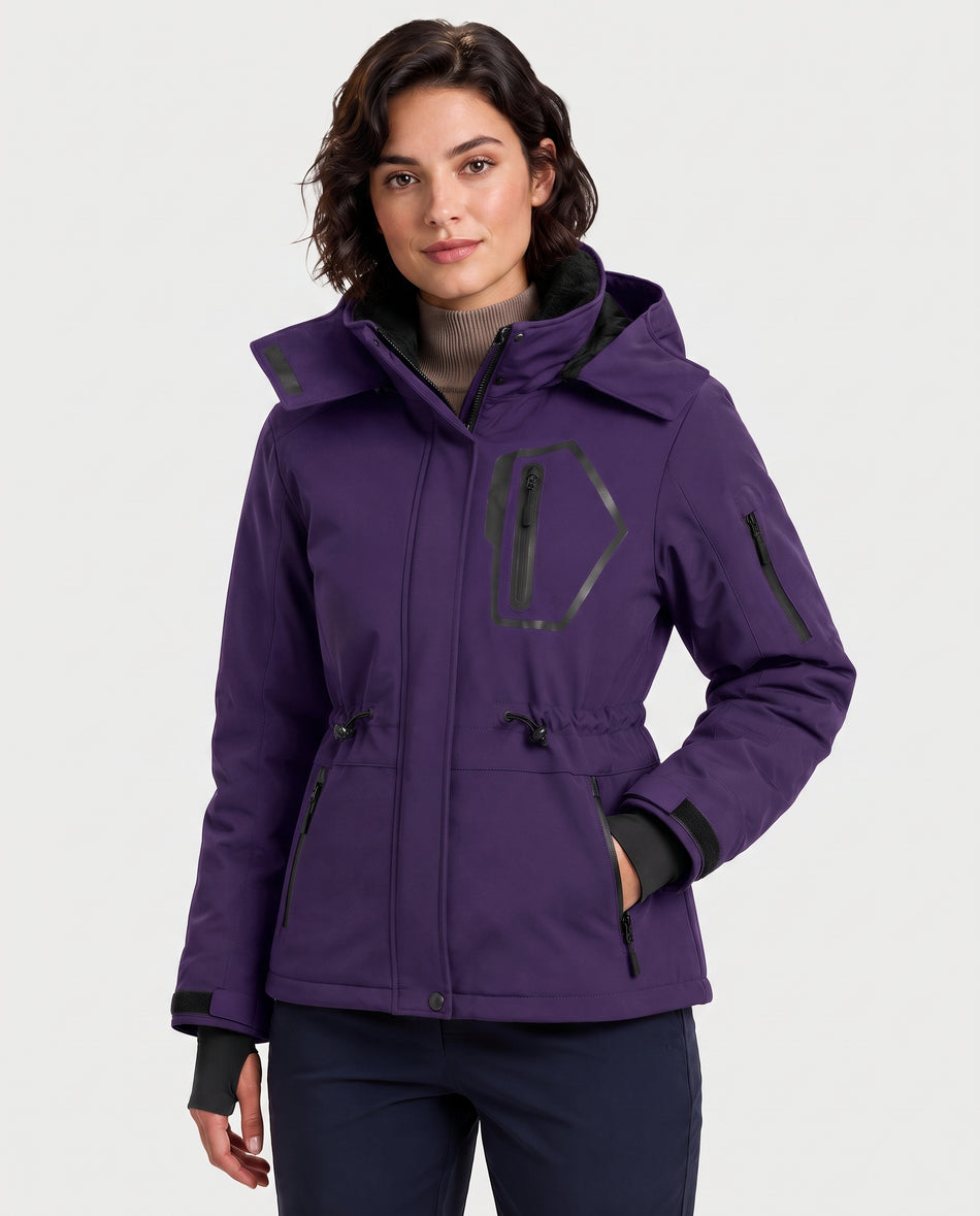Women's Drawstring Hardshell 6-Zone Graphene Heated Jacket
