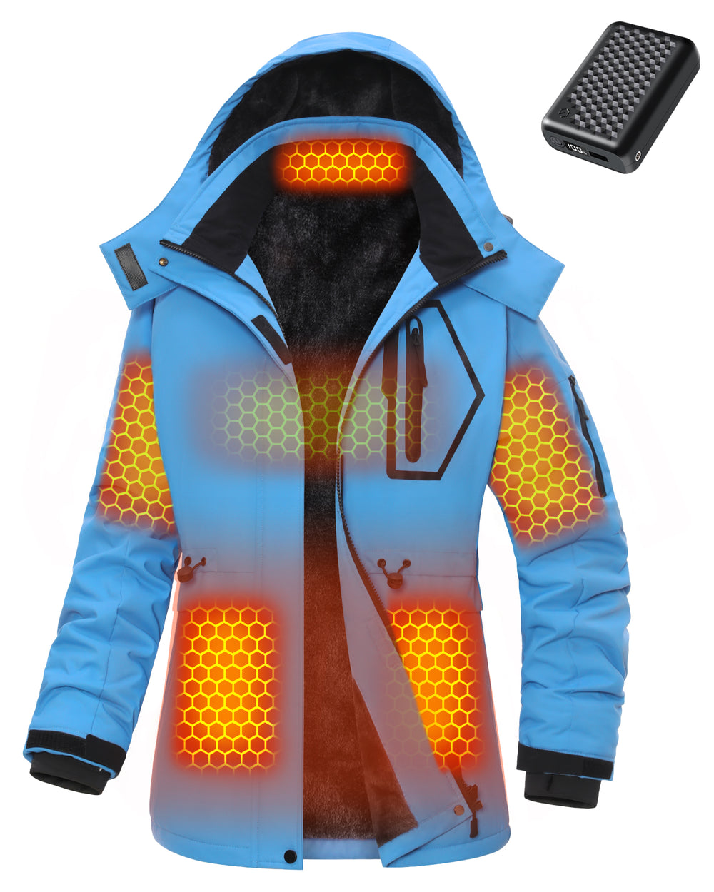 Women's Drawstring Hardshell 6-Zone Graphene Heated Jacket