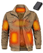Men's Fleece-Lined Zip-Up Denim 6-Zone Graphene Heated Jacket