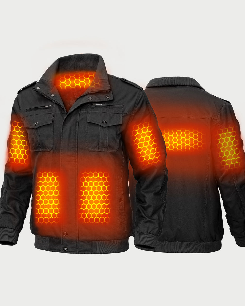 Men's Thick Thermal Cargo Heated Jacket (Fleece Lined),M882415