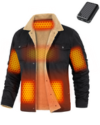 Men's Fleece-Lined Button-Up Denim 6-Zone Graphene Heated Jacket