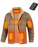 Men's Fleece-Lined Button-Up Denim 6-Zone Graphene Heated Jacket