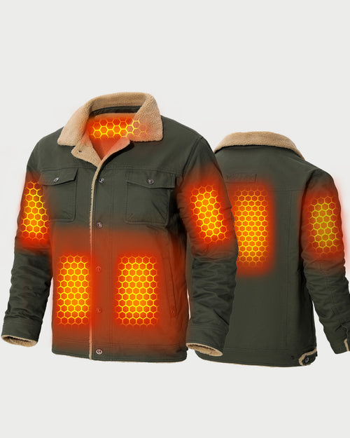 Men's Cargo Denim Heated Jacket (Sherpa Lined),M882416