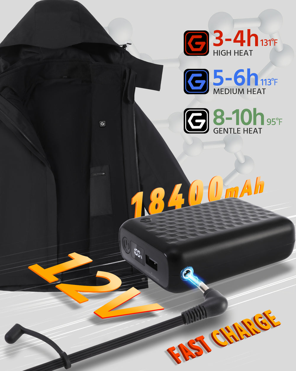 Women's 3-in-1 6-Zone Graphene Heated Jacket