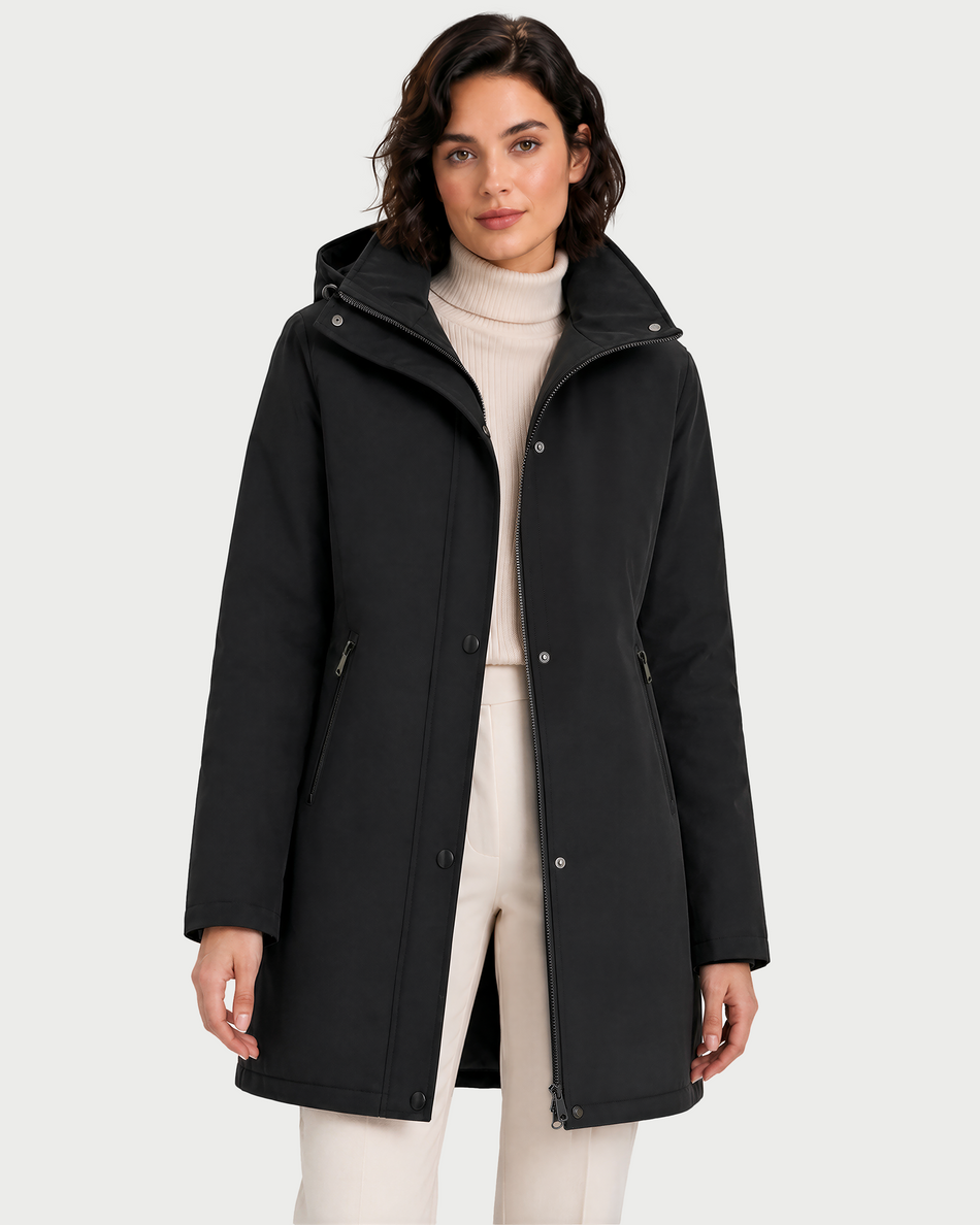 Women's Long Lightweight Heated Rain Jacket,GW882427