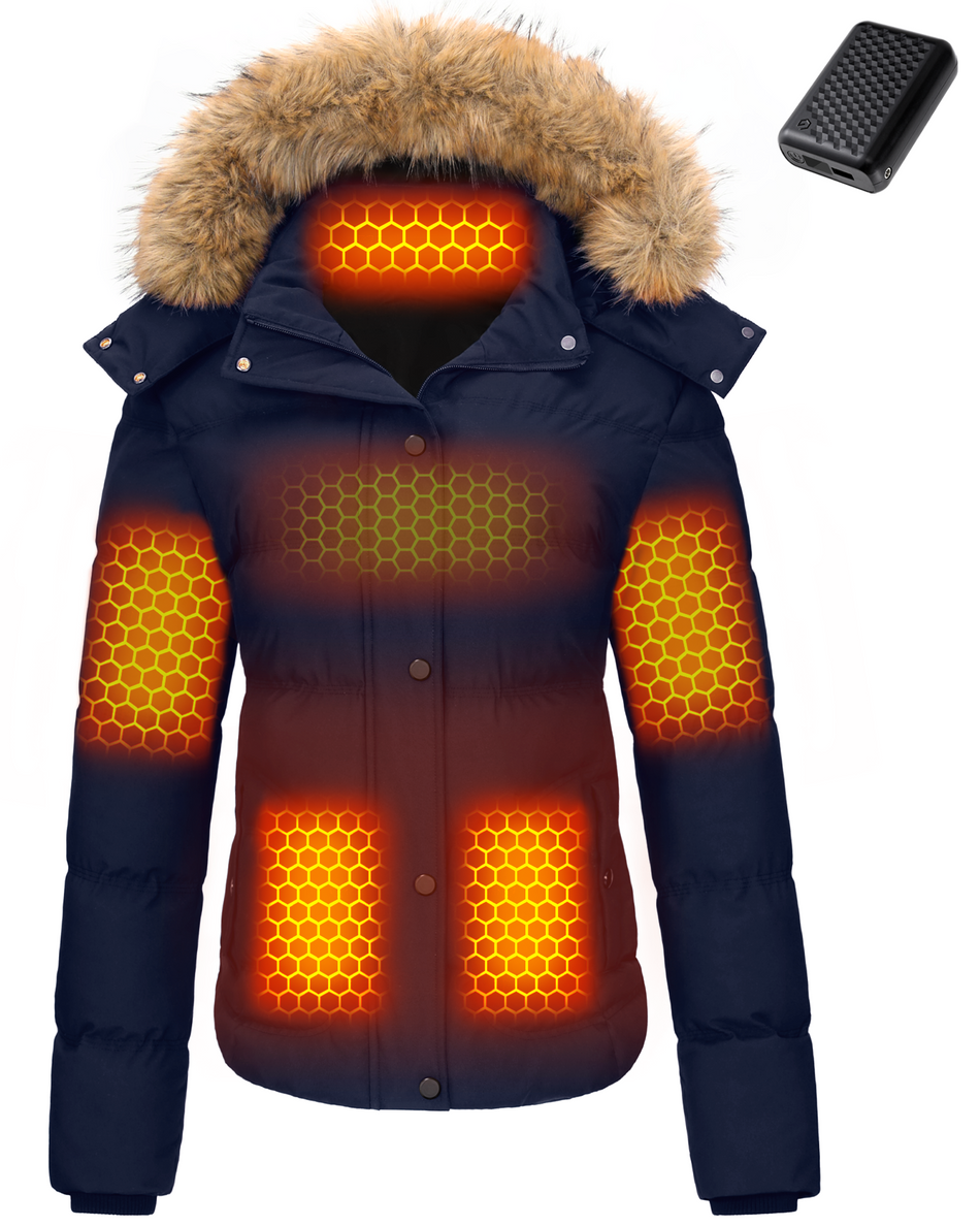 Women's Short Puffer 6-Zone Graphene Heated Jacket