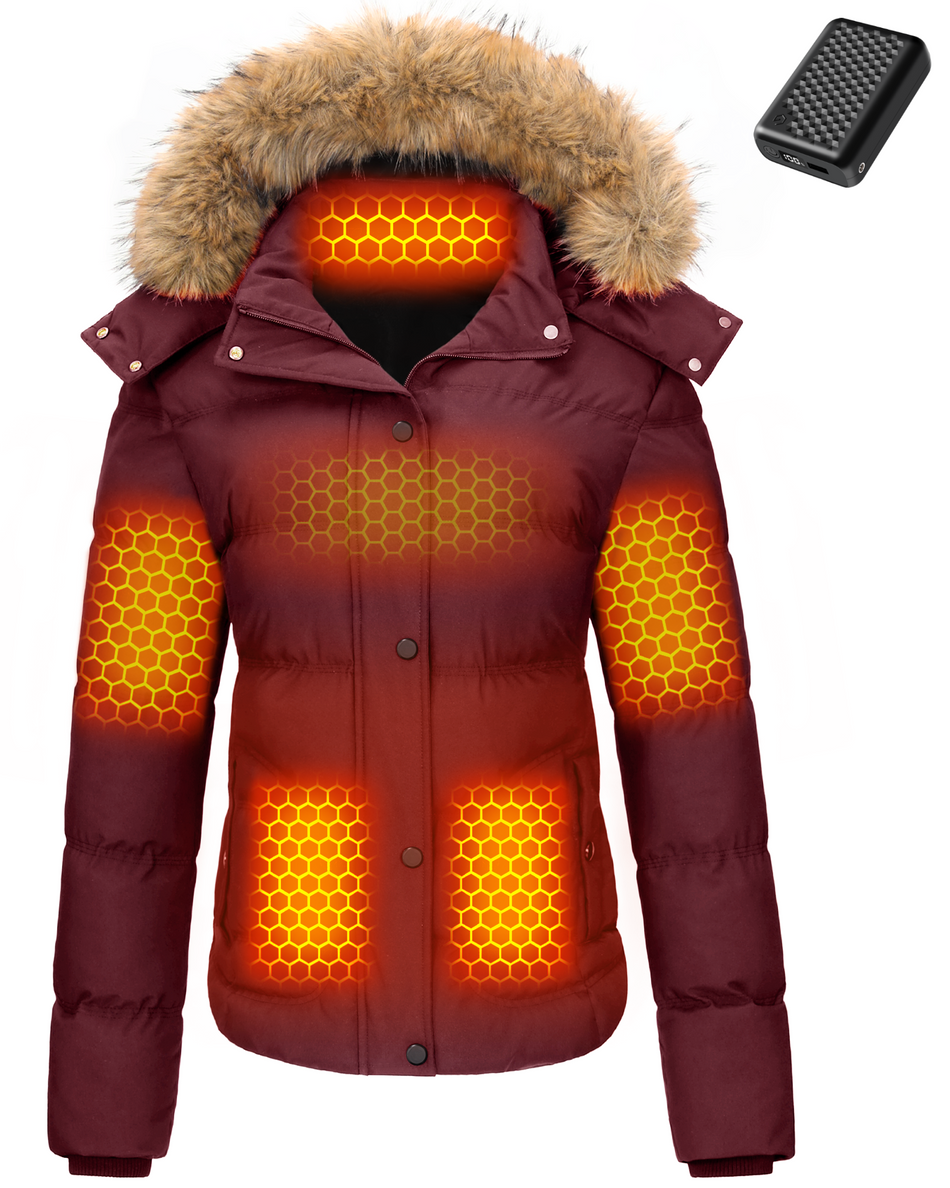 Women's Short Puffer 6-Zone Graphene Heated Jacket