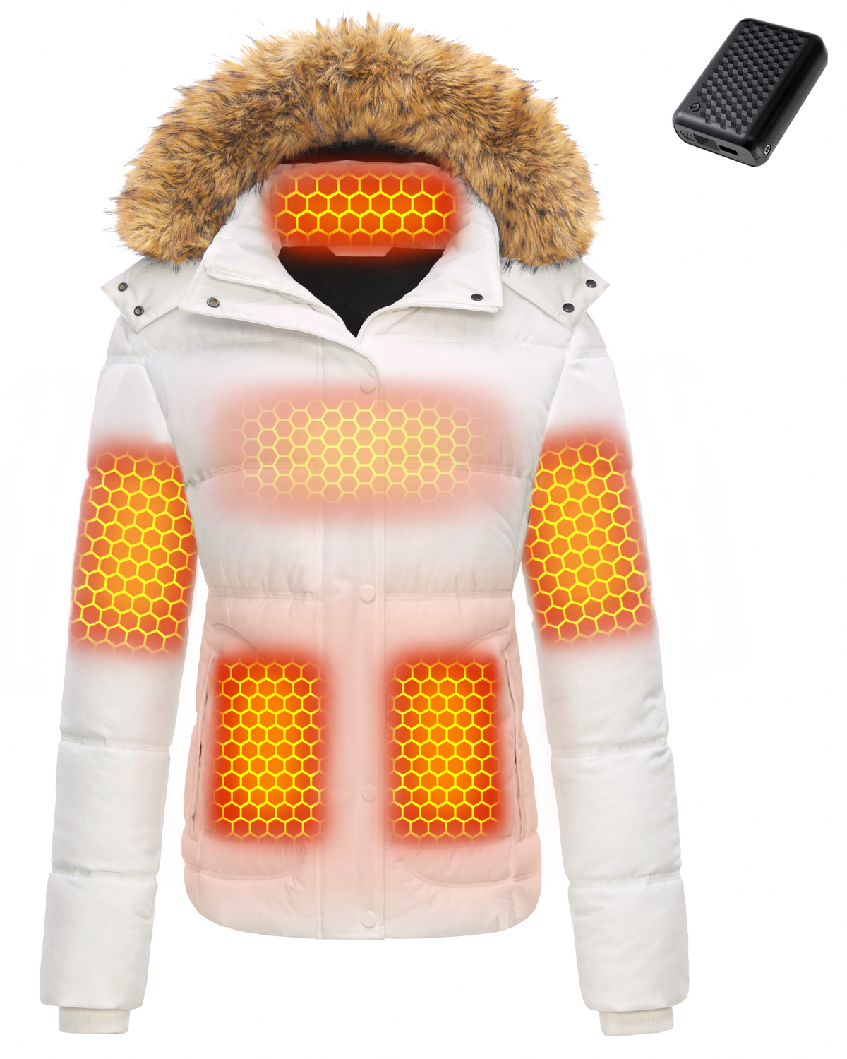 Women's Thick Quilted Heated Jacket (Slim Fit),W882431