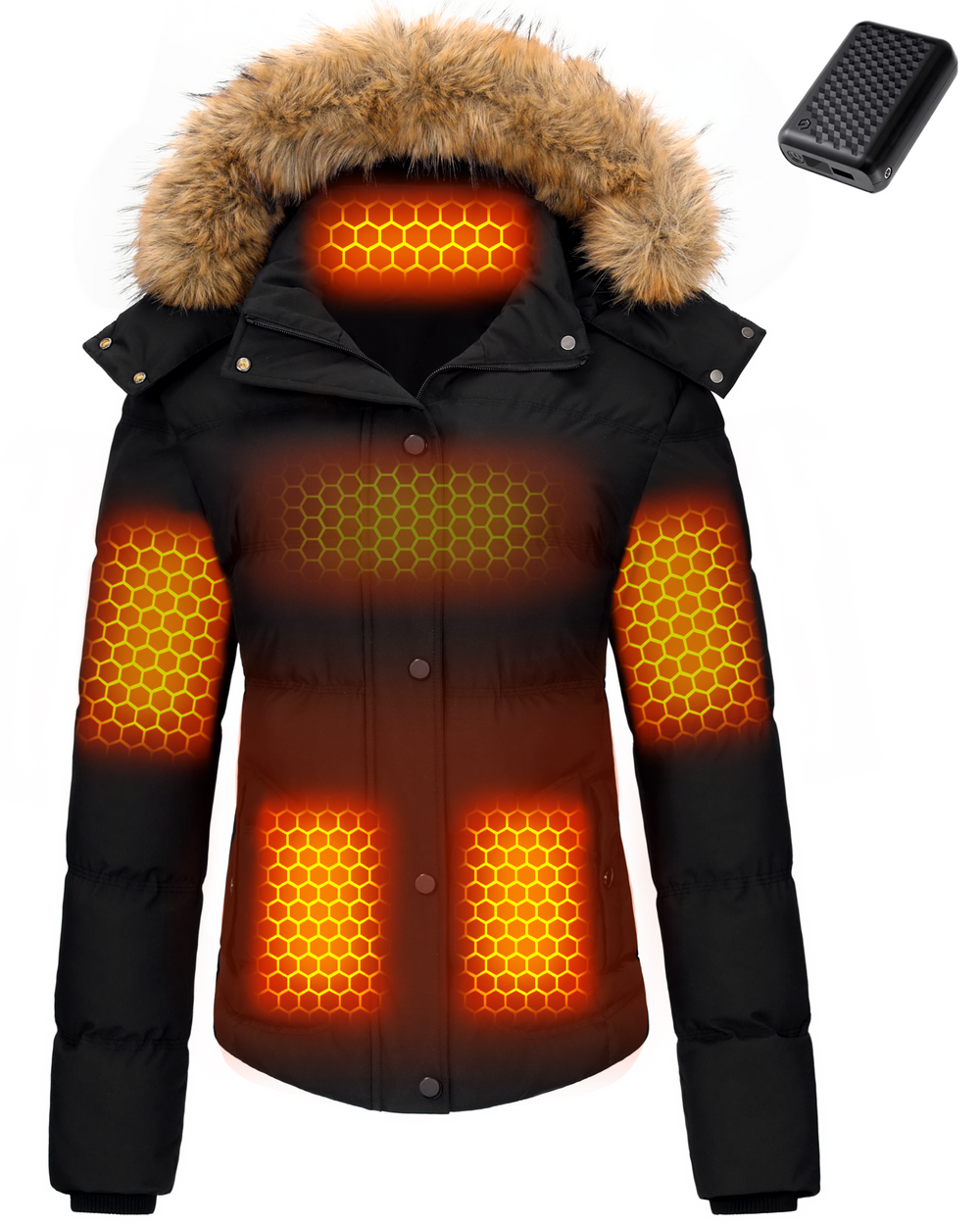 Women's Short Puffer 6-Zone Graphene Heated Jacket