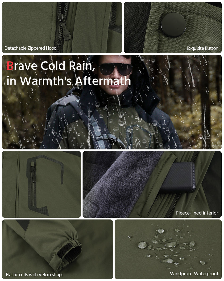 Men's Fur-Lined 6-Zone Graphene Heated Jacket