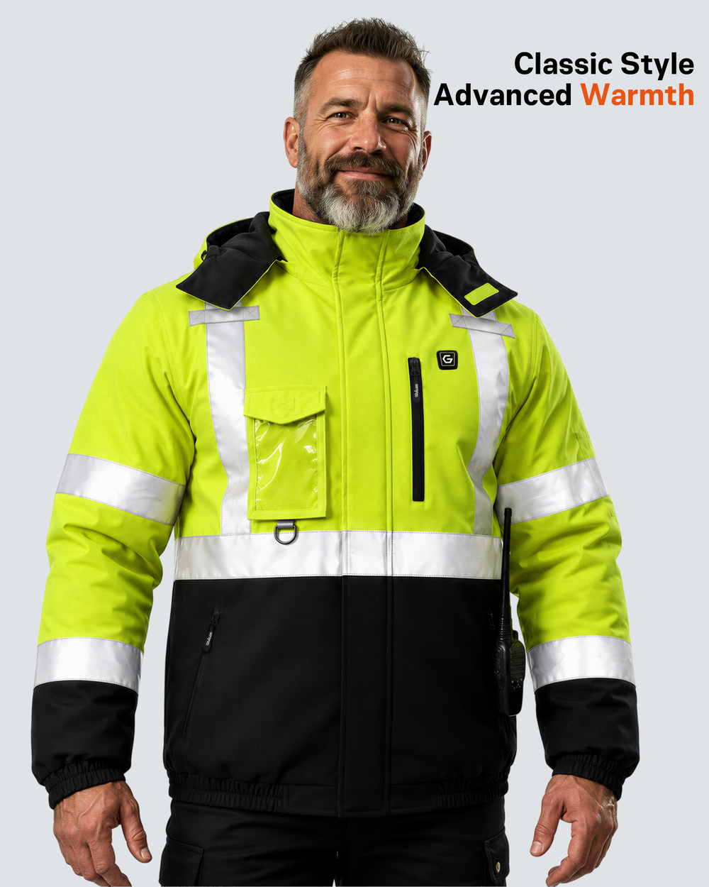 Men's Waterproof Hi-Vis 6-Zone Graphene Heated Jacket
