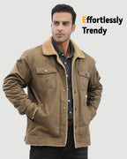 Men's Fleece-Lined Button-Up Denim 6-Zone Graphene Heated Jacket