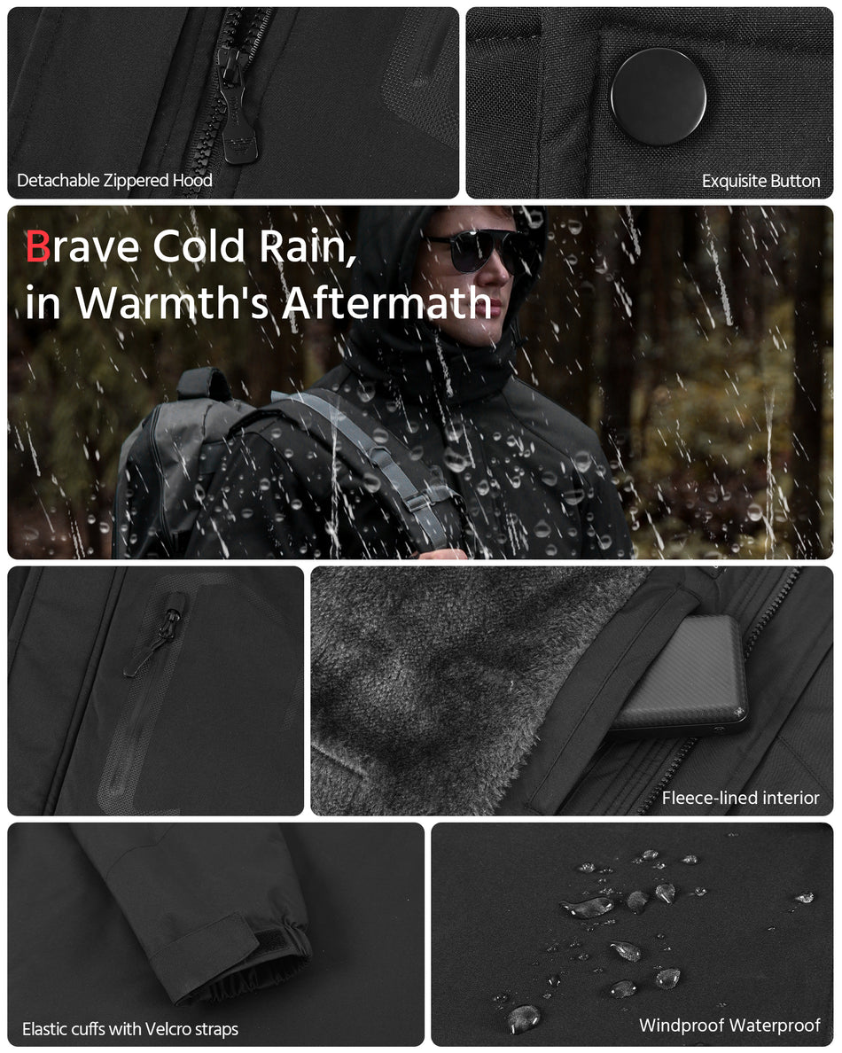 Men's Fur-Lined 6-Zone Graphene Heated Jacket