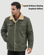 Men's Fleece-Lined Button-Up Denim 6-Zone Graphene Heated Jacket