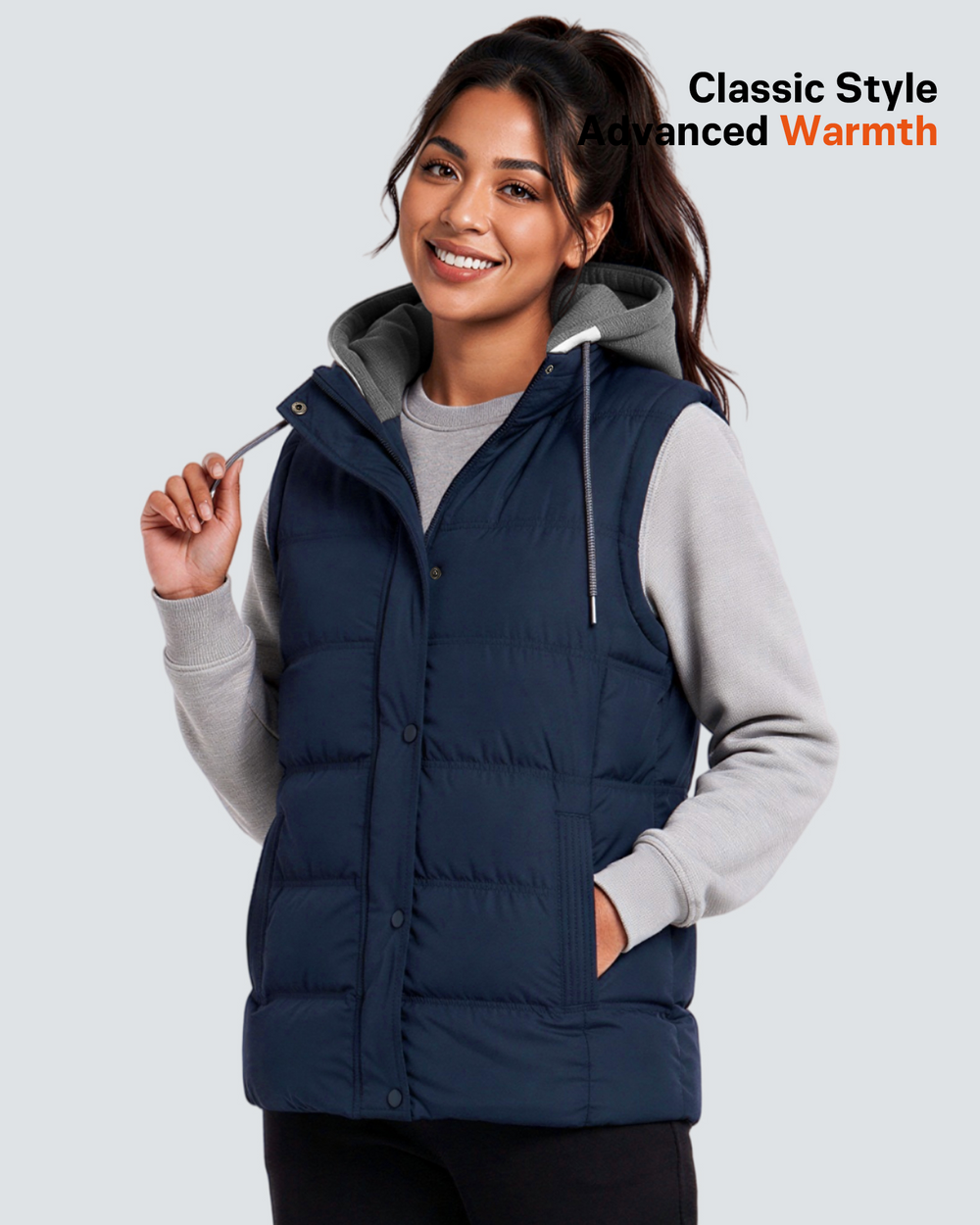Women's Waterproof Hooded 4-Zone Graphene Heated Vest
