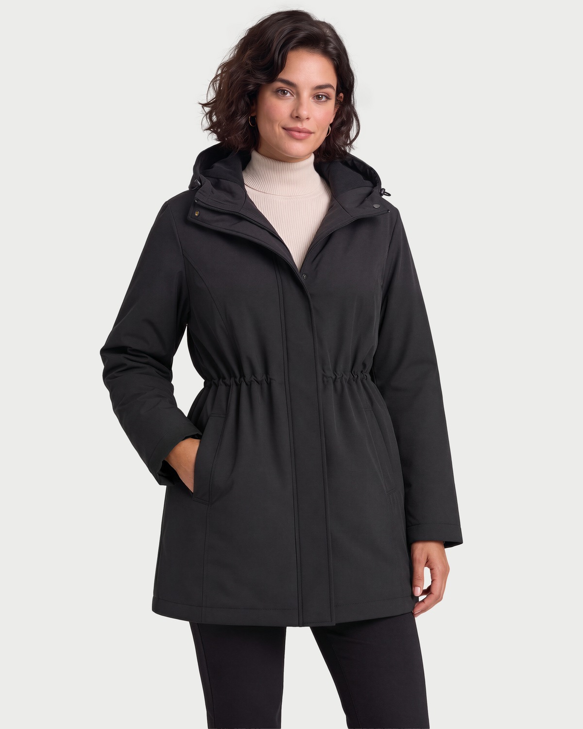 Women's Long Lightweight Heated Rain Jacket,W88510
