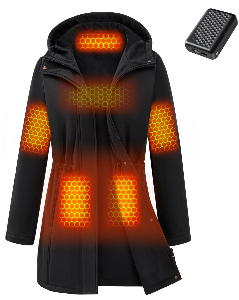 Women's Drawstring 6-Zone Graphene Heated Coat