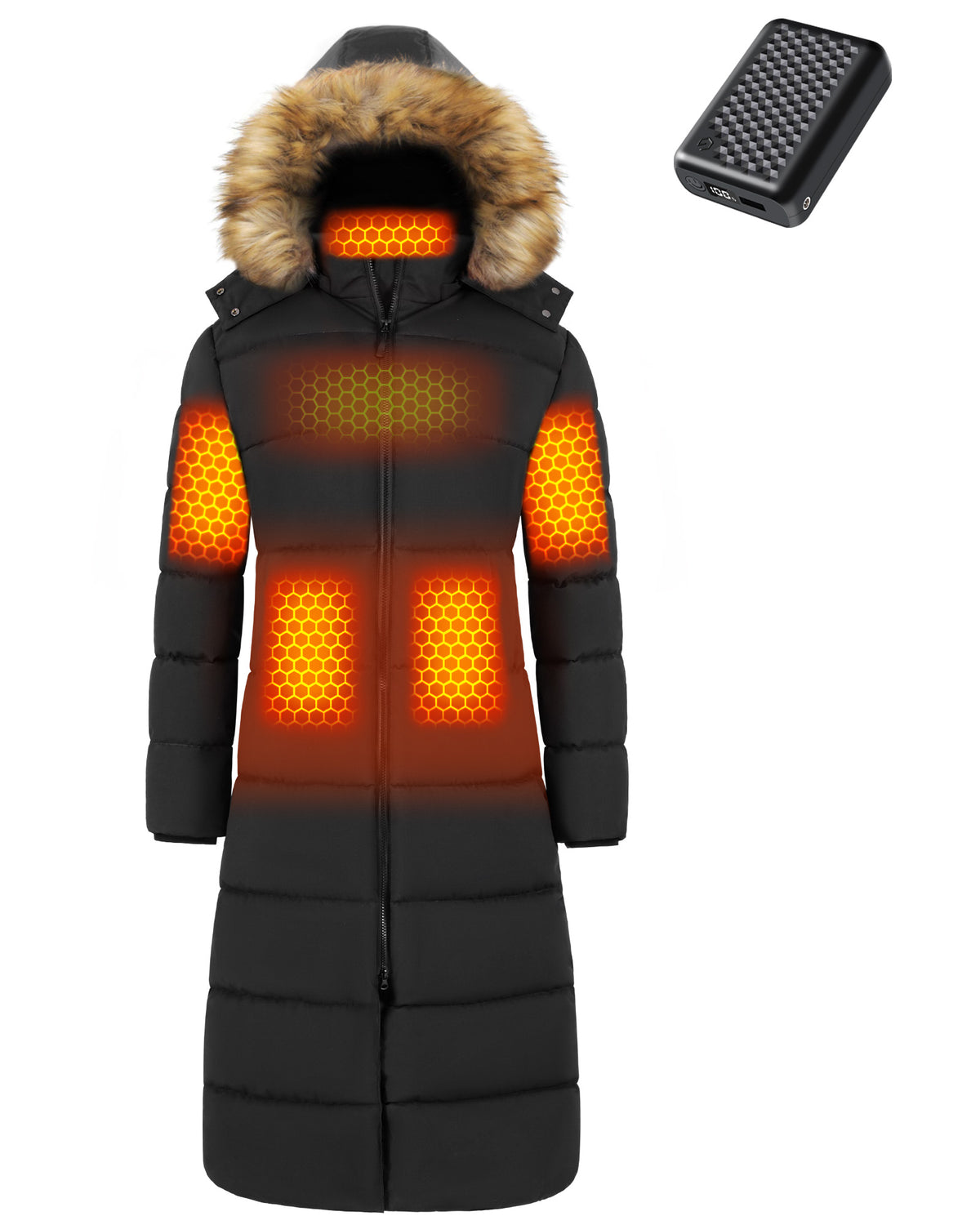 Women's Ultra Long Graphene Heated Jacket,W882516
