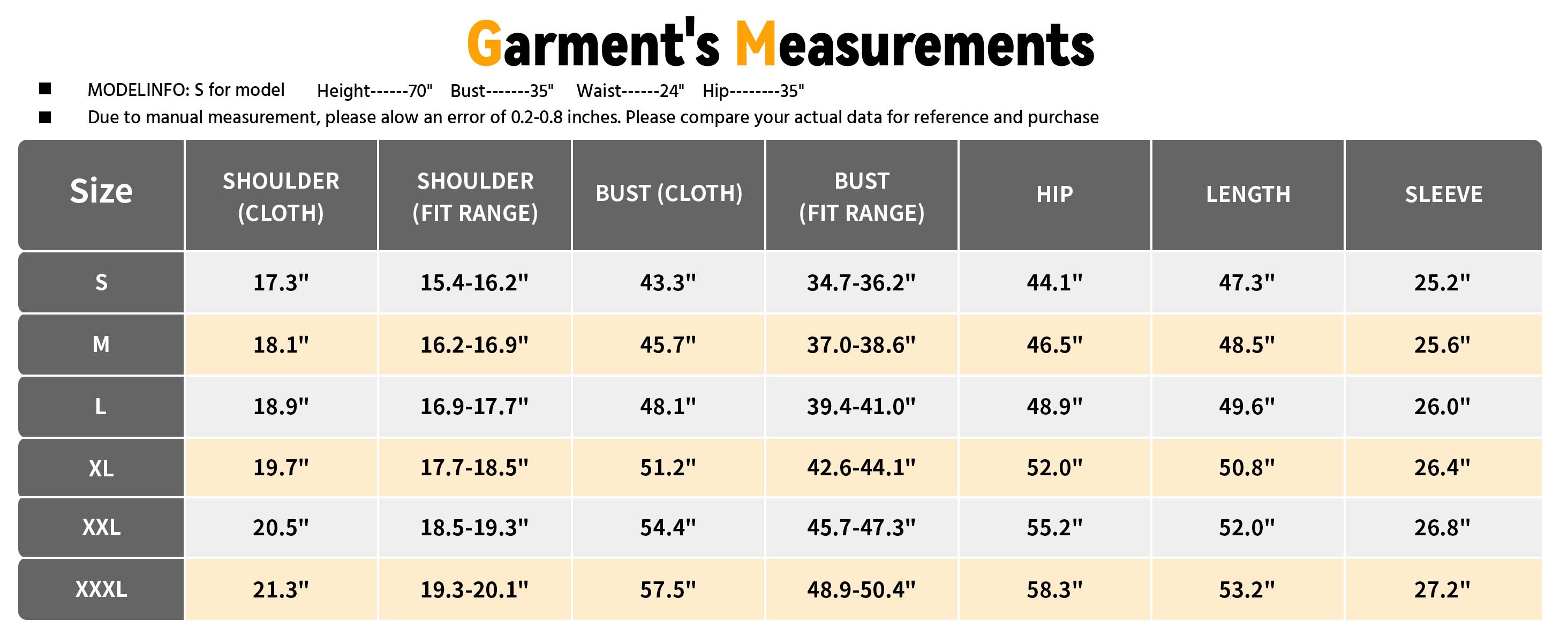 Size guide
