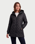 Women's Hooded Quilted 6-Zone Graphene Heated Jacket
