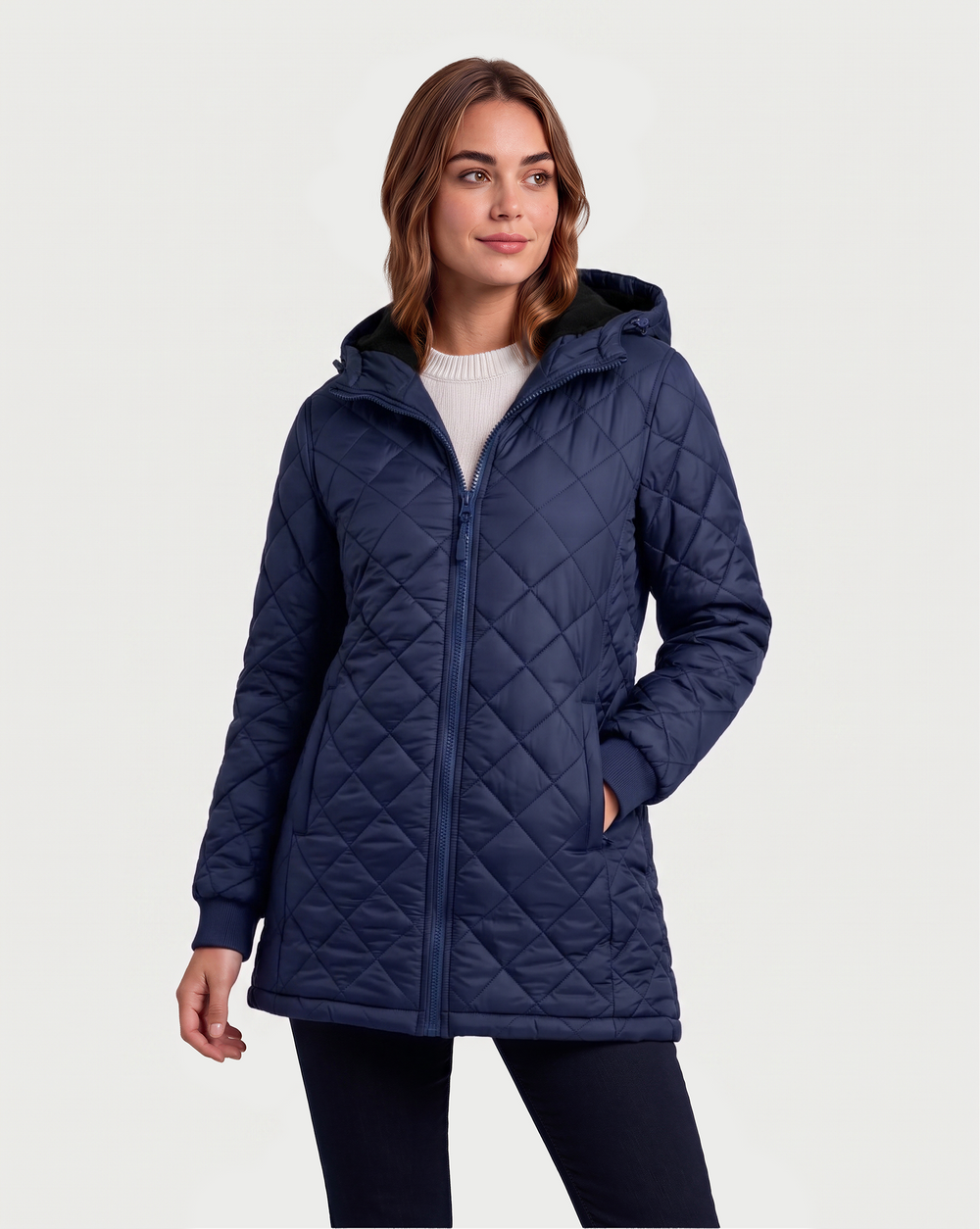 Women's Hooded Quilted 6-Zone Graphene Heated Jacket