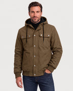 Men's Snap-Front Hooded Workwear 6-Zone Graphene Heated Jacket