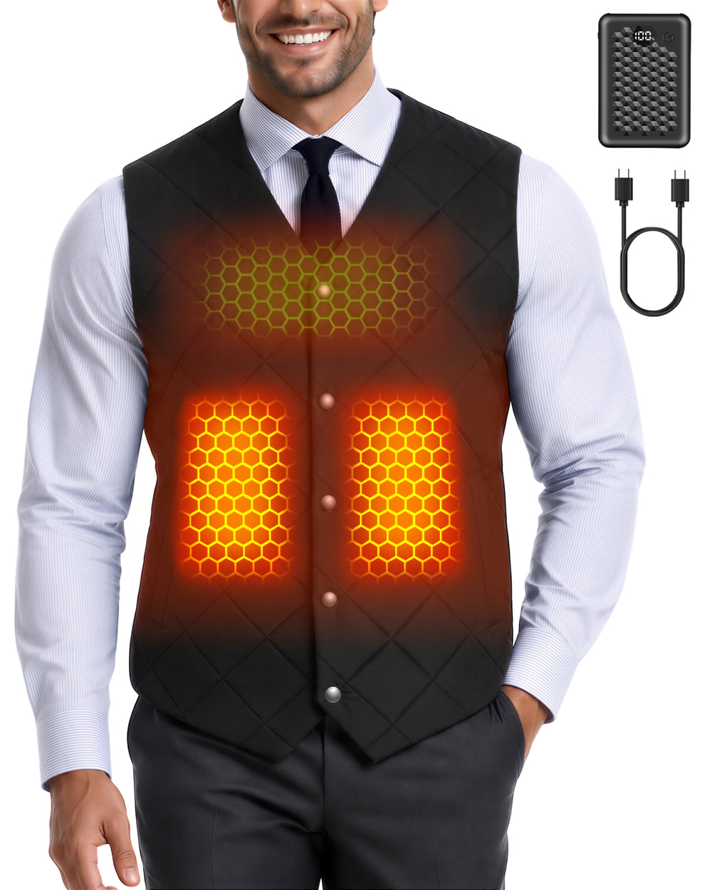 Men's Slim Fit Business 4-Zone Graphene Heated Vest