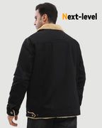 Men's Fleece-Lined Button-Up Denim 6-Zone Graphene Heated Jacket