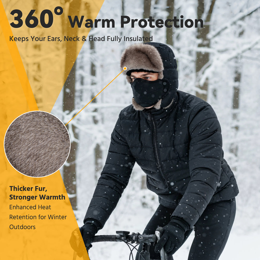 Men's Masked 2-Zone Graphene Heated Trapper Hat