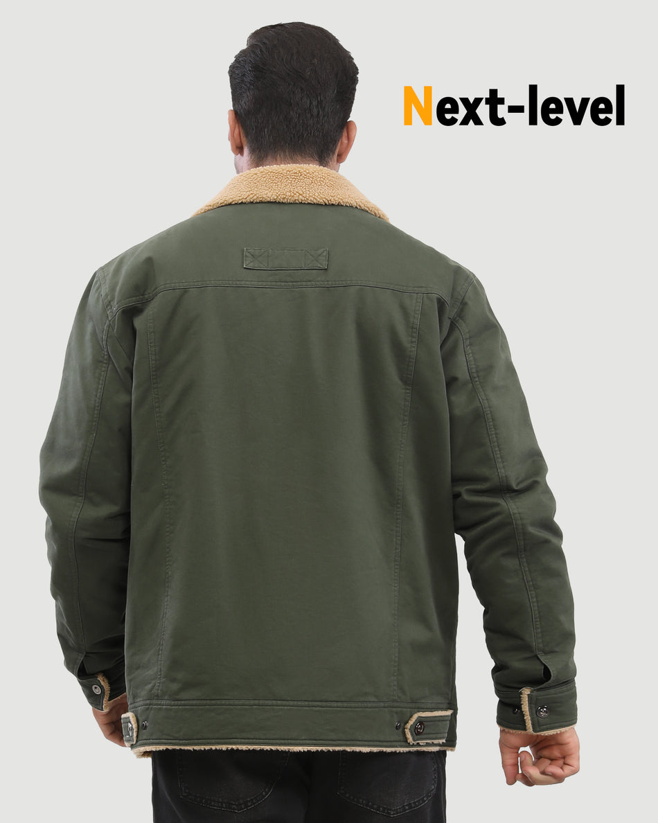 Men's Fleece-Lined Button-Up Denim 6-Zone Graphene Heated Jacket