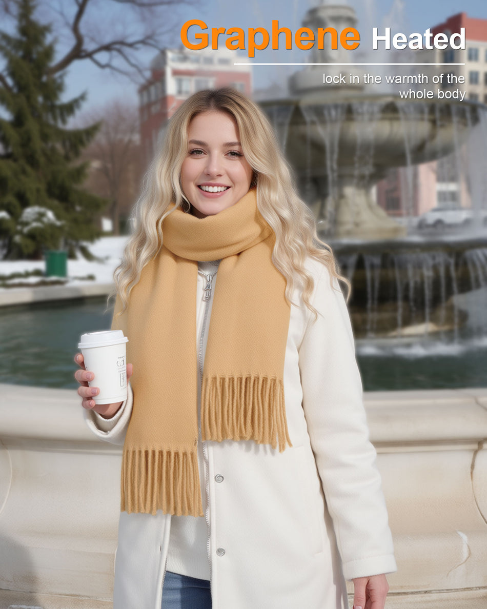 Women's Solid Color 1-Zone Graphene Heated Scarf