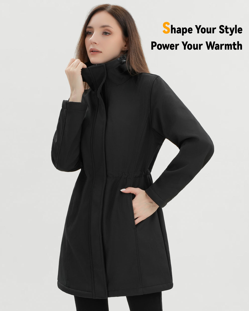 Women's Drawstring 6-Zone Graphene Heated Coat