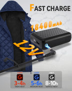 Women's Hooded Quilted 6-Zone Graphene Heated Jacket