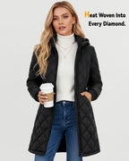 Women's Hooded Quilted 6-Zone Graphene Heated Jacket