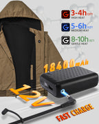 Men's Snap-Front Hooded Workwear 6-Zone Graphene Heated Jacket