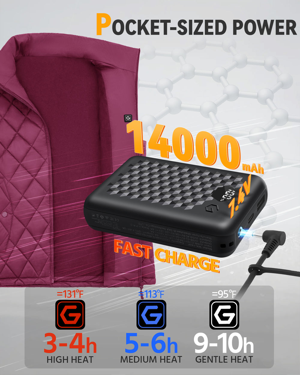 Women's Quilted 4-Zone Graphene Heated Vest