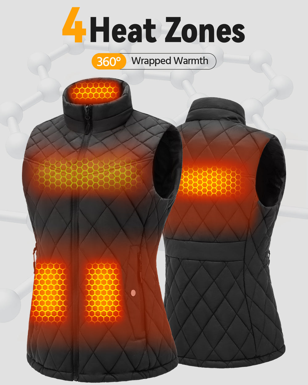 Women's Quilted 4-Zone Graphene Heated Vest