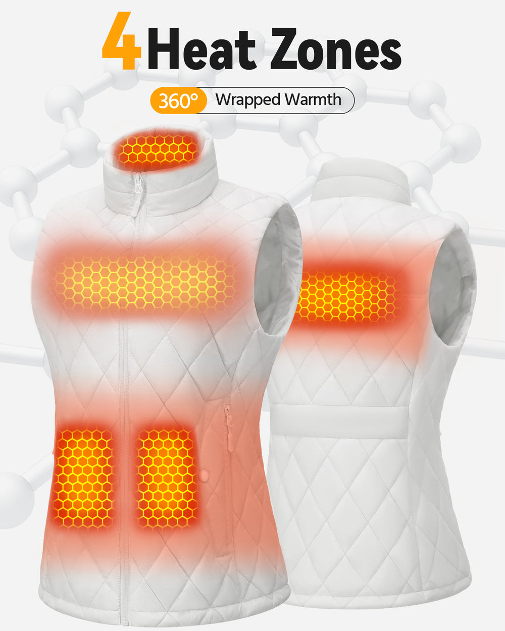 Women's Quilted 4-Zone Graphene Heated Vest
