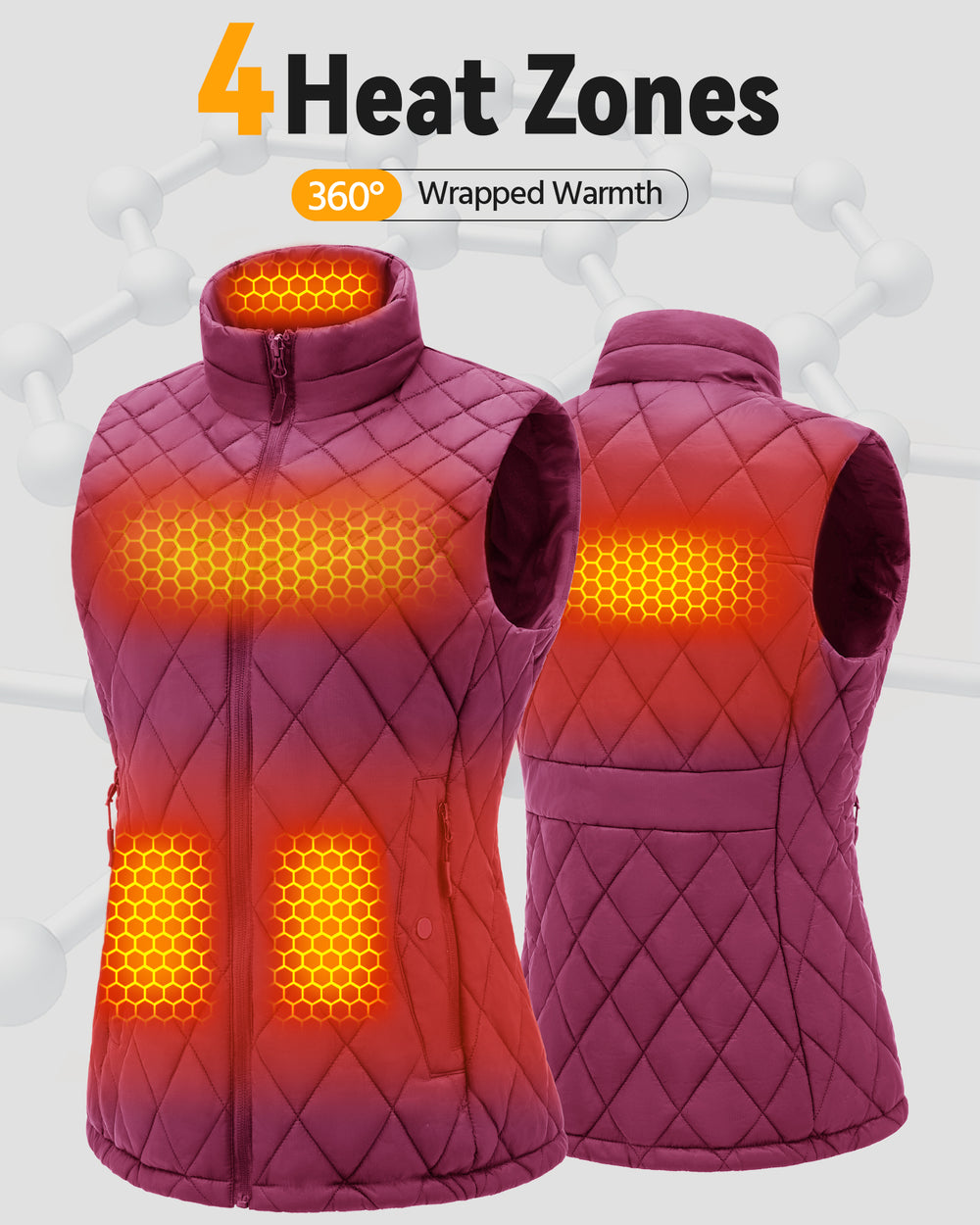 Women's Quilted 4-Zone Graphene Heated Vest