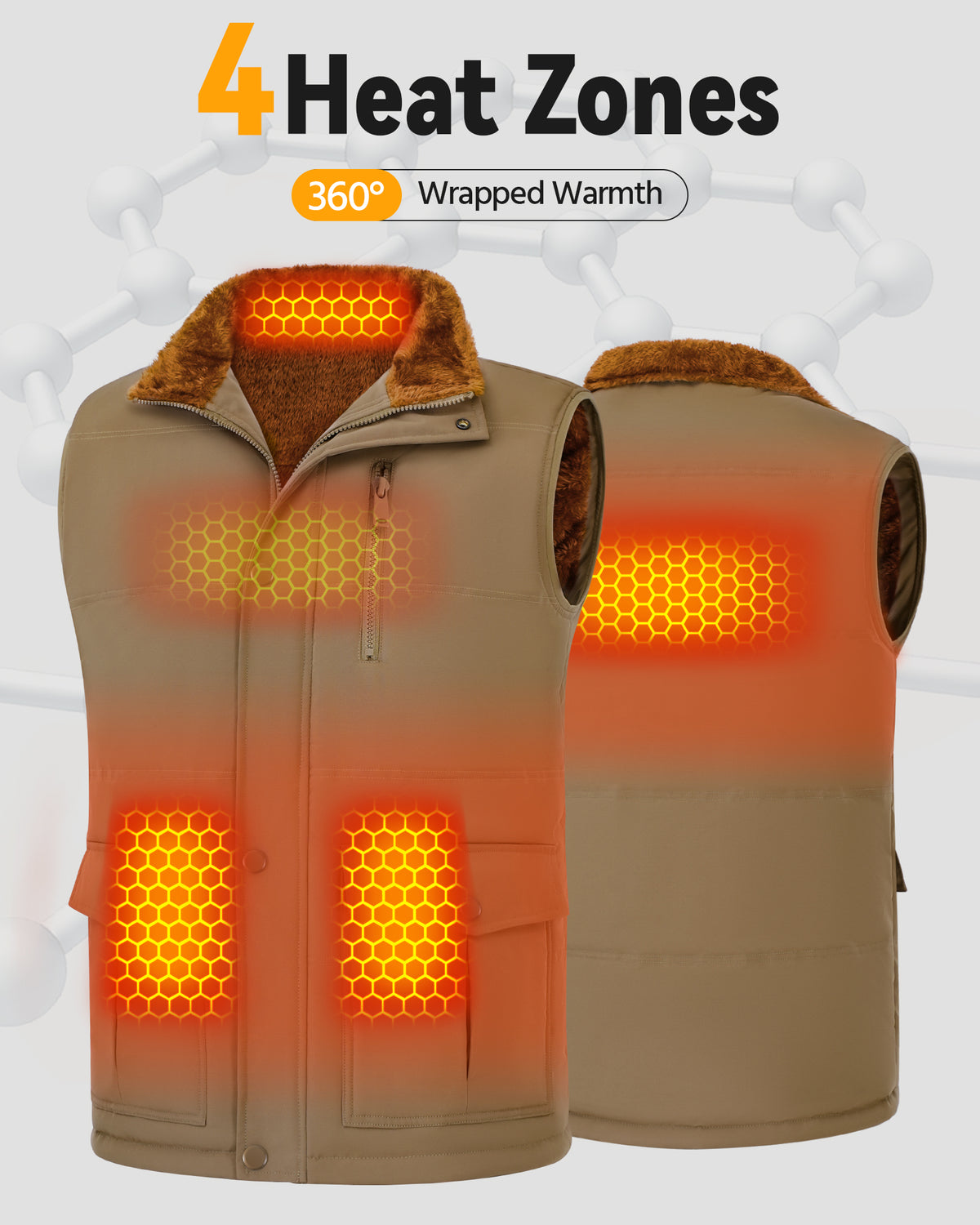 Men's Graphene Heated Utility Vest (Fleece-Lined),M882535