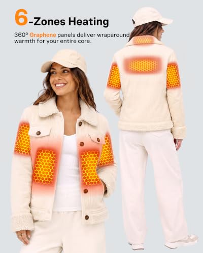 Women's Corduroy Sherpa 6-Zone Graphene Heated Jacket