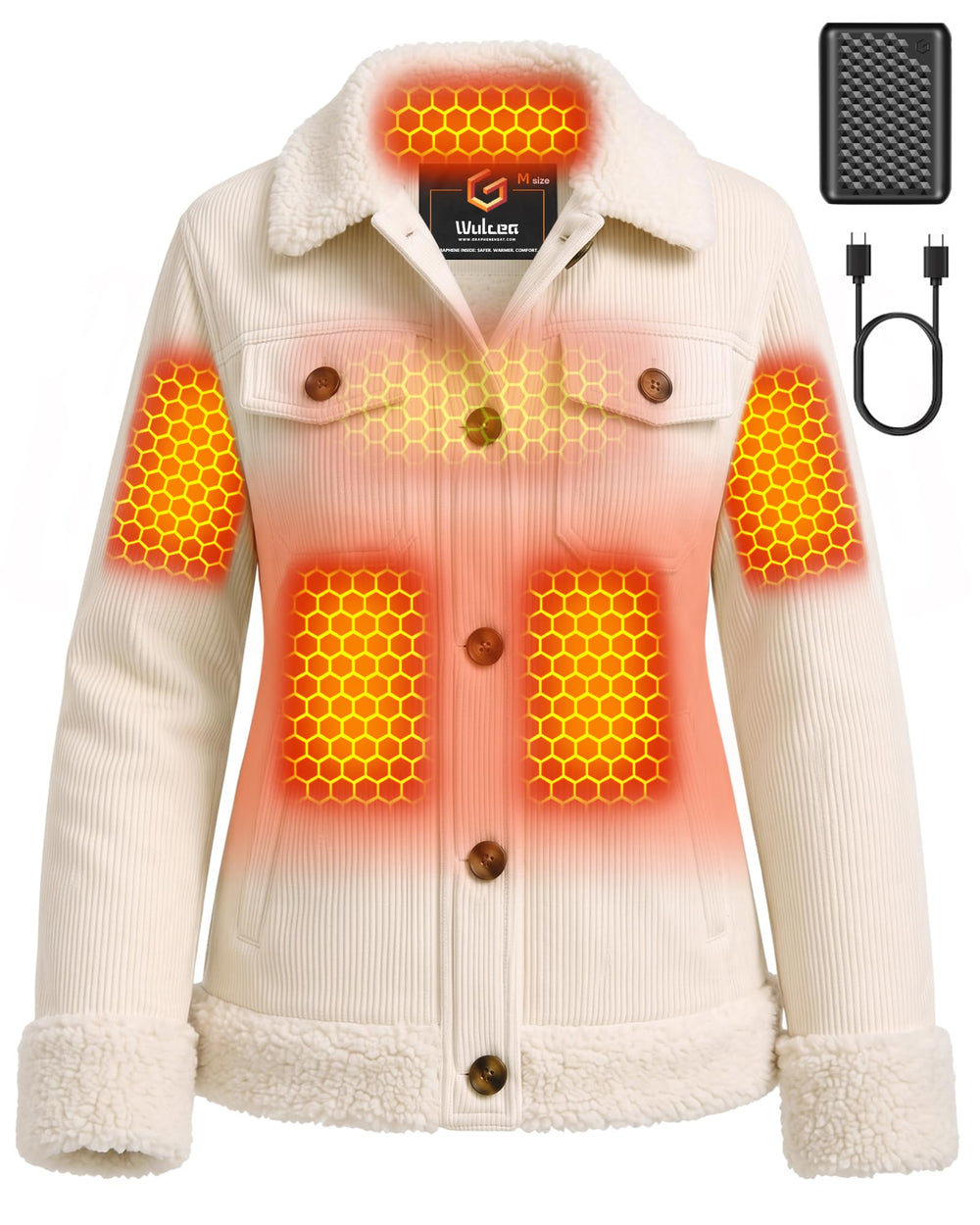 Women's Corduroy Sherpa 6-Zone Graphene Heated Jacket