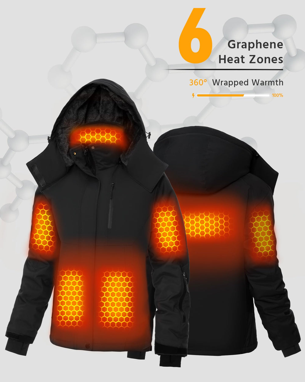 Women's Color-Block Hardshell 6-Zone Graphene Heated Jacket